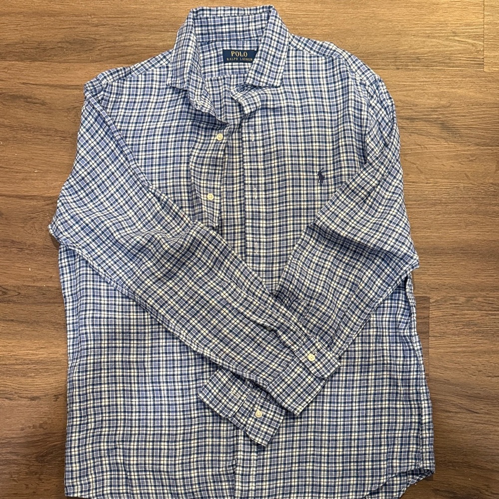 Polo by Ralph Lauren Navy and White Checkered Shirt